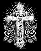 Load image into Gallery viewer, T.O.F.C. CROSS AND ROSES T-Shirt by The Old Fiend Co.
